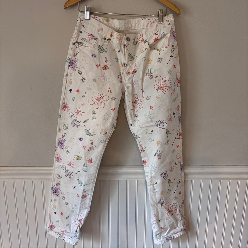 Levi’s Middy Straight Hippie Doodle Print 100% Cotton Jeans